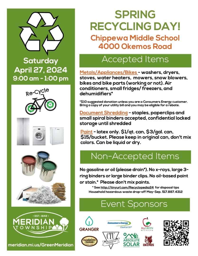 Meridian Township Spring Recycling Day 2024